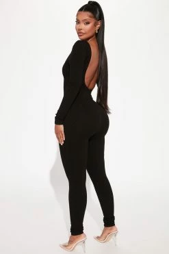 Fashion Nova Hailey Snatched Jumpsuit - Black