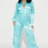Fashion Nova Jumpsuits Model Walk Cargo Jumpsuit - Aqua