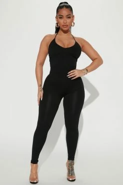 Fashion Nova Jumpsuits Kimora Seamless Jumpsuit - Black