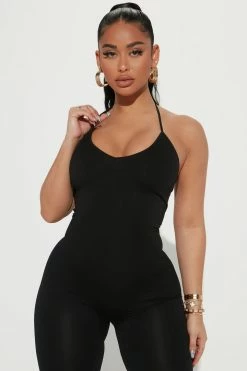 Fashion Nova Jumpsuits Kimora Seamless Jumpsuit - Black