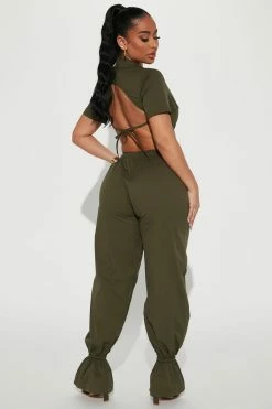 Fashion Nova Charlene Utility Jumpsuit - Olive Jumpsuits