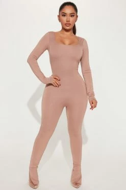 Fashion Nova Dana Doubled Jumpsuit - Taupe
