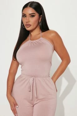 Fashion Nova Jumpsuits Gracie Halter Jumpsuit - Mauve