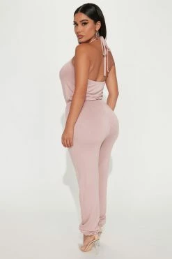 Fashion Nova Jumpsuits Gracie Halter Jumpsuit - Mauve