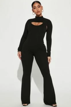 Fashion Nova Feeling Fine Jumpsuit Set - Black Jumpsuits
