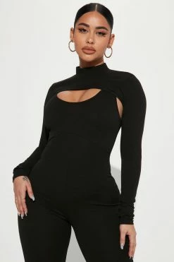 Fashion Nova Feeling Fine Jumpsuit Set - Black Jumpsuits