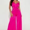 Fashion Nova Always Fabulous Jumpsuit - Fuchsia