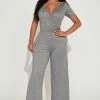 Fashion Nova Abigail Jumpsuit - Heather Grey Jumpsuits
