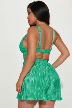 Fashion Nova Rompers Capri Plisse Romper - Green