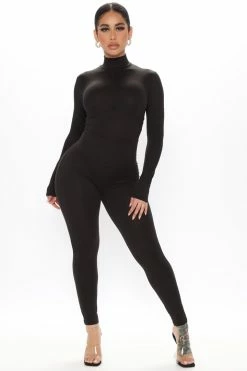 Fashion Nova Fast Moves Jumpsuit - Black