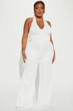 Fashion Nova When In Rome Jumpsuit - White Jumpsuits