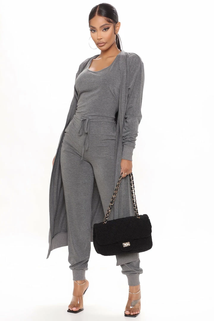 Fashion Nova Journey Together 2 Pc Jumpsuit - Charcoal