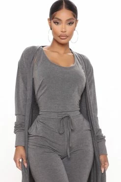 Fashion Nova Journey Together 2 Pc Jumpsuit - Charcoal