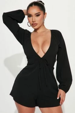 Fashion Nova Rompers Stevie Romper - Black