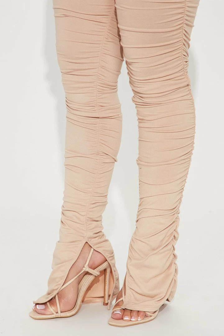 Fashion Nova Part Of Me Ruched Jumpsuit - Taupe