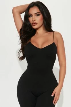 Fashion Nova Jumpsuits Desiree Double Lined Jumpsuit - Black