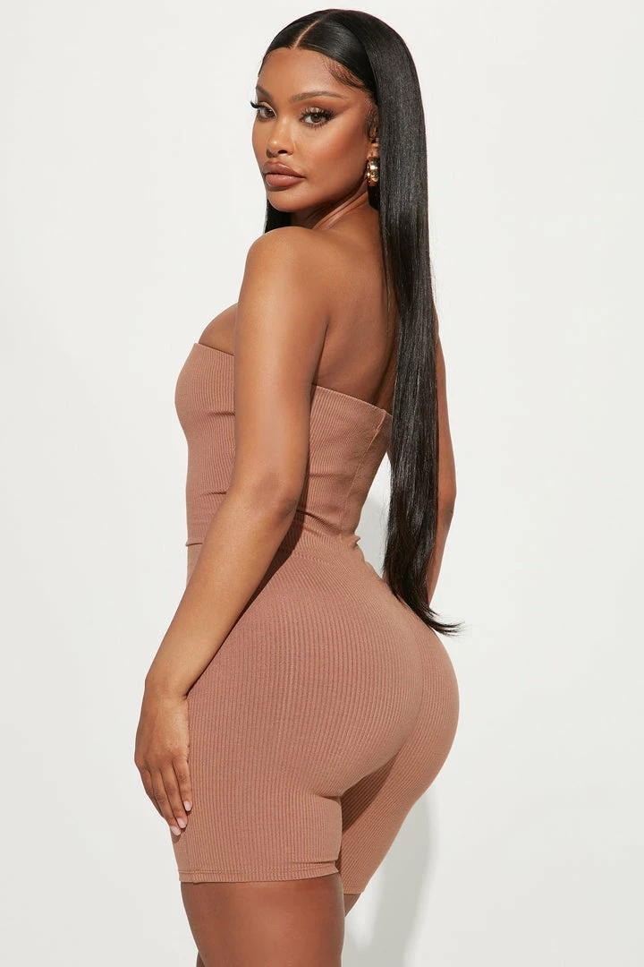 Fashion Nova Rompers Buenos Aires Snatched Romper - Nude
