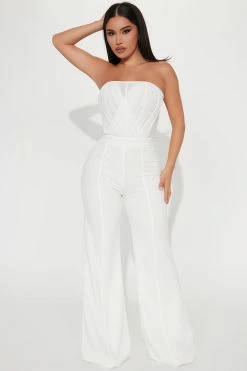 Fashion Nova Jumpsuits Madison Mesh Jumpsuit - White