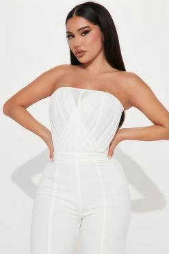Fashion Nova Jumpsuits Madison Mesh Jumpsuit - White