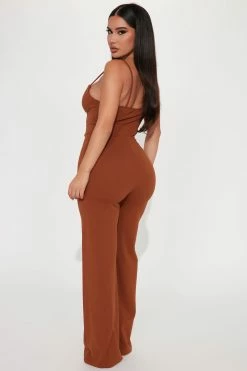 Fashion Nova Taking Notes Jumpsuit - Mocha