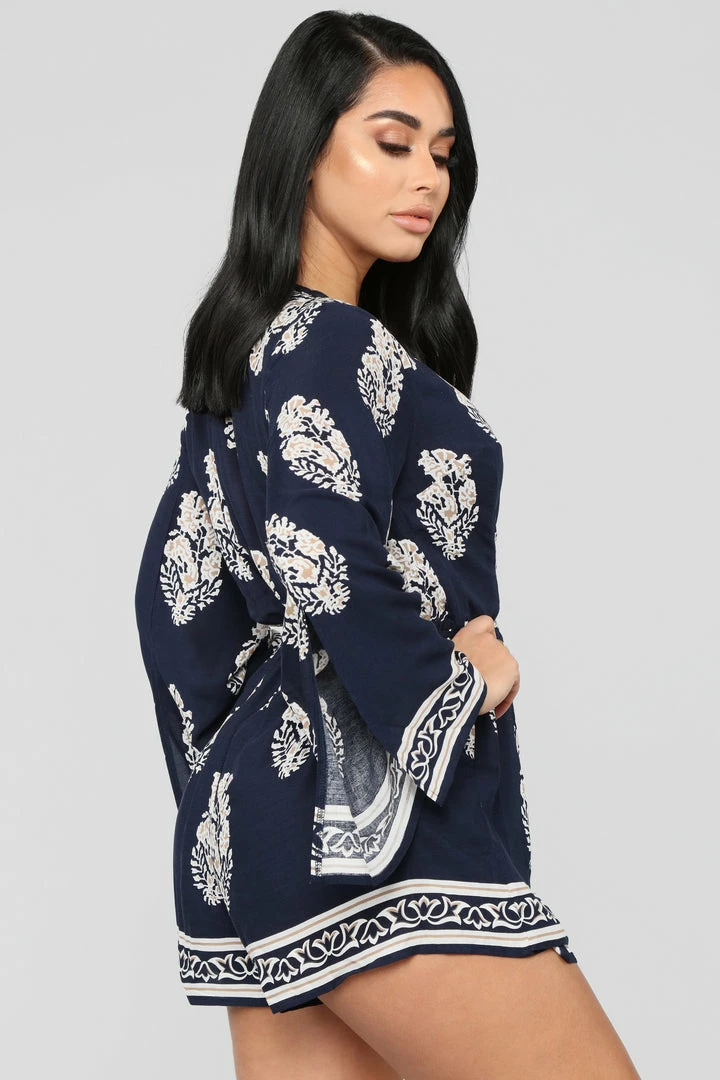 Fashion Nova Rompers Abby Romper - Navy