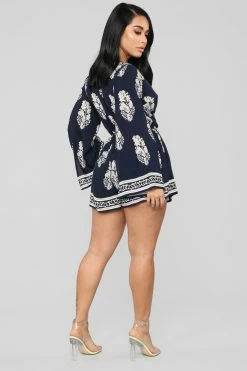 Fashion Nova Rompers Abby Romper - Navy