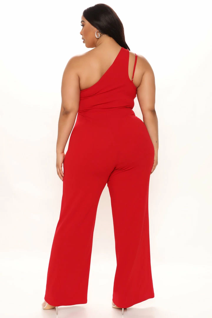 Fashion Nova Front And Center Jumpsuit - Red