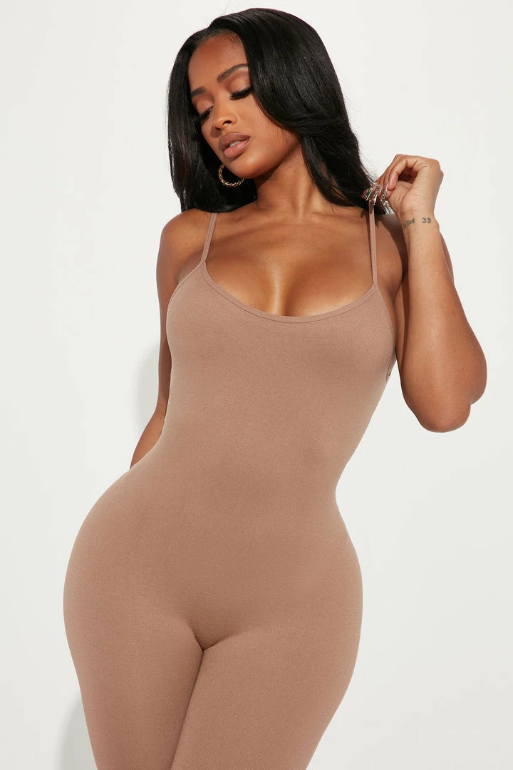 Fashion Nova Harper Seamless Jumpsuit - Mocha Jumpsuits