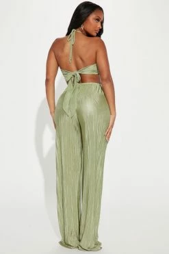 Fashion Nova Serafina Plisse Jumpsuit - Jade