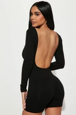 Fashion Nova Sasha Smooth Snatched Romper - Black Rompers