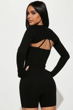 Fashion Nova Rompers Remi Snatched Romper Set - Black