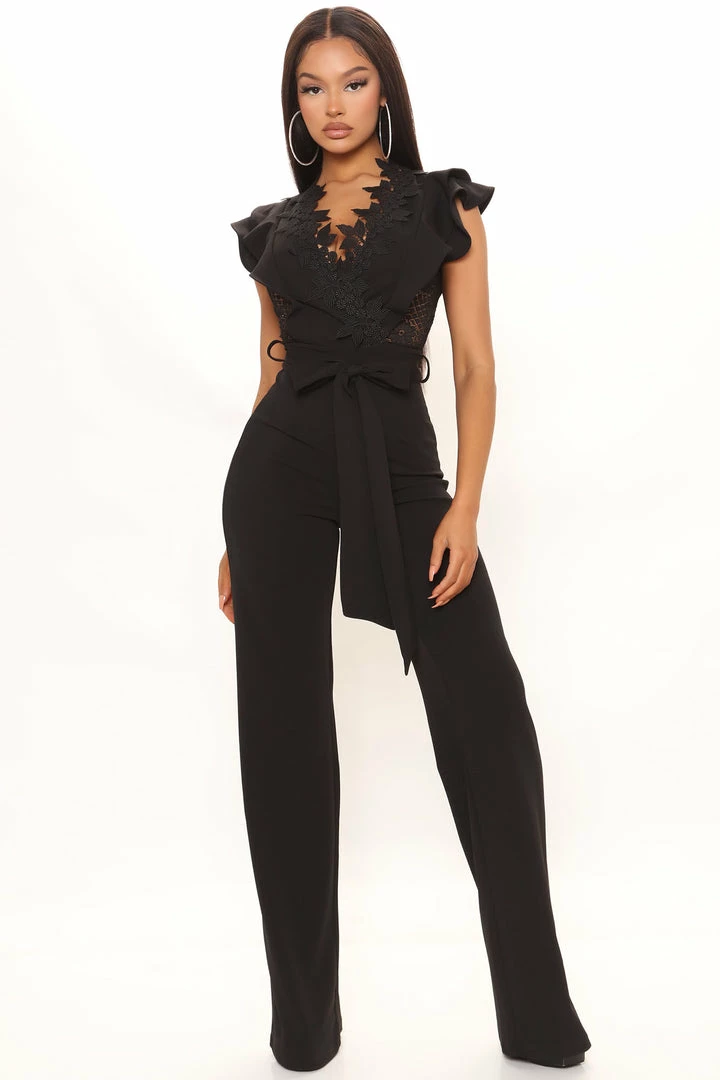 Fashion Nova Extraordinary Elegance Jumpsuit - Black Jumpsuits