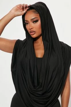 Fashion Nova Jumpsuits Harley Hooded Jumpsuit - Black