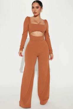 Fashion Nova Kind Of Classy Jumpsuit - Cognac