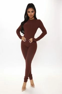 Fashion Nova Jumpsuits Maribel Snatched Jumpsuit - Chestnut