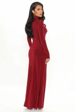 Fashion Nova Skinny Leg Jumpsuits Kimberly Jumpsuit Set - Burgundy