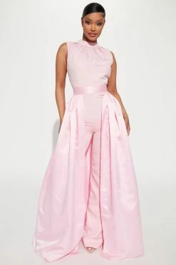 Fashion Nova Carissa Cape Jumpsuit - Pink