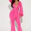 Fashion Nova She's A Classic Jumpsuit - Fuchsia Jumpsuits