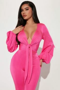 Fashion Nova She's A Classic Jumpsuit - Fuchsia Jumpsuits