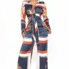 Fashion Nova St Tropez Printed Jumpsuit - Navy/Multi