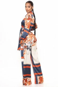 Fashion Nova St Tropez Printed Jumpsuit - Navy/Multi