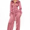 Fashion Nova Jumpsuits Fabulosity Stretch Satin Jumpsuit - Mauve