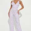 Fashion Nova Nature's Angels Butterfly Jumpsuit - Lavender Jumpsuits