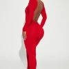 Fashion Nova Sasha Smooth Snatched Jumpsuit - Red Jumpsuits