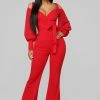 Fashion Nova Falling For Your Charm Jumpsuit - Red Jumpsuits