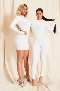 Fashion Nova Maribel Snatched Jumpsuit - Off White