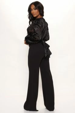 Fashion Nova Classy Moves Jumpsuit - Black Wide Leg Jumpsuits