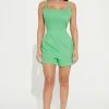 Fashion Nova Rompers Mia Linen Romper - Green