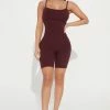 Fashion Nova Rompers Jasmine Ribbed Romper - Burgundy