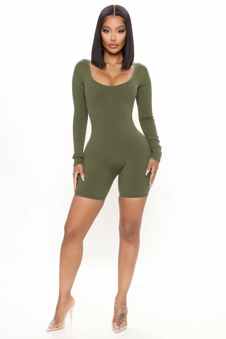 Fashion Nova Rompers Daisy Snatched Romper - Olive